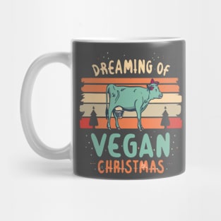 Cute Cow I'm Dreaming of a Vegan Christmas Funny Men Women Mug